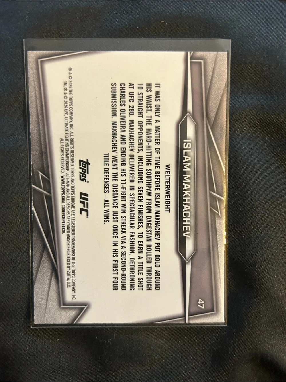 Topps Chrome UFC Trading Card Black Red Silver